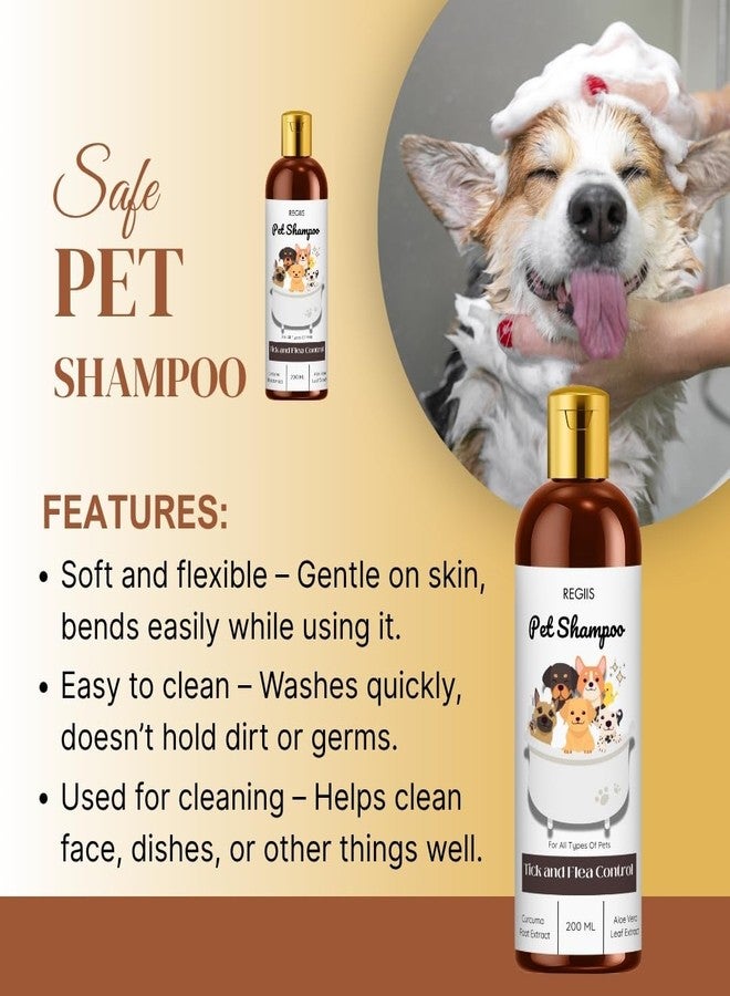 REGIIS Pet Shampoo with Tick and Flea Control, 200 ml, Pack of 2 with Grooming Brush, Pack of 3 - Image 3